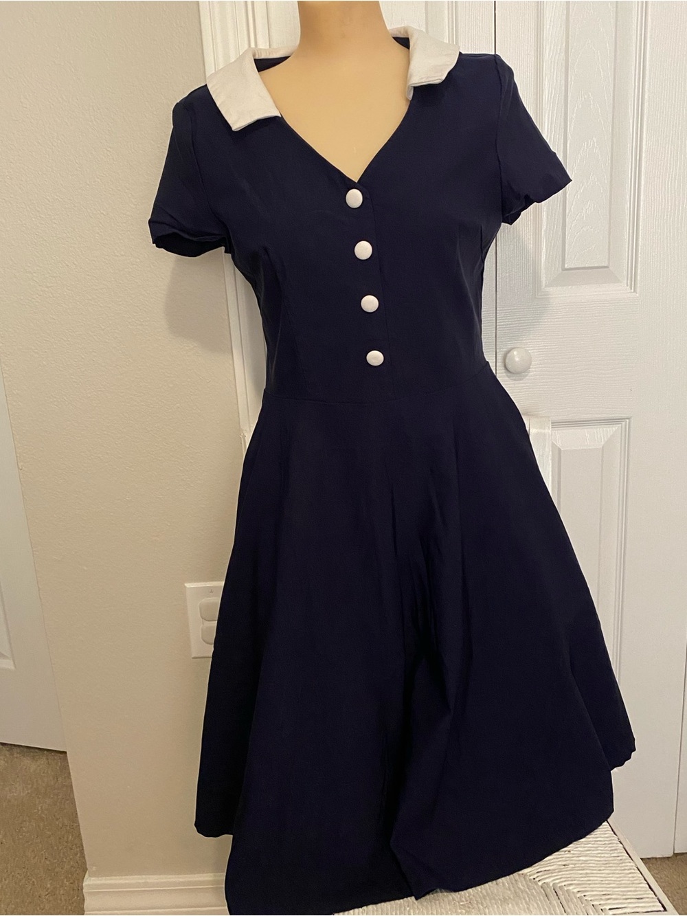 Muxxn Boutique Navy Top with White Trim